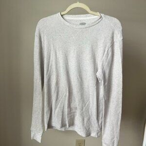 Old Navy Soft-Washed Waffle Knit Long Sleeve Top Gray
